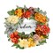 24 in Artificial Decorative Wreath Red Orange Yellow Flowers with Wooden Sign Indoor Outdoor